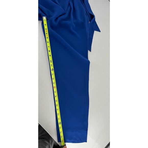 Diane Von Furstenberg Jumpsuit Sz 10 Wrap Blue Cordia Career Party Old Money - Picture 14 of 16